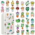 Remuuly 30 Pcs Diamond Painting Magnets Spring Diamond Art Magnet Kits for Adults Summer Animal Flower Cupcake Cow Rhinestones Refrigerator Stickers for Fridge DIY Crafts Toy Gifts(Spring)
