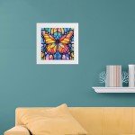 DIYGEMDOT Butterfly Diamond Painting Kit for Kids with Wooden Frame, 5D Diamond Art Gem Painting for Beginners, Gem Art Crafts and Gifts for Girls and Boys Ages 4-5-6-7-8-9-10-11-12 (7X7 Inches)