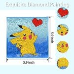 LWZAYS 6 Pieces Diamond Painting Kits for Kids Diamond Art Gem by Number Kits Arts and Crafts for Kids Ages 8-12 Mosaic DIY Full Drill Painting Kits for Home Wall Decor 6" X 6"
