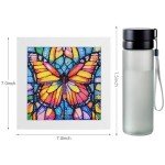 DIYGEMDOT Butterfly Diamond Painting Kit for Kids with Wooden Frame, 5D Diamond Art Gem Painting for Beginners, Gem Art Crafts and Gifts for Girls and Boys Ages 4-5-6-7-8-9-10-11-12 (7X7 Inches)