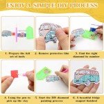 ZYNERY 24 Pcs Summer Magnets, Refrigerator Magnets Sunflower Beach Art, Mini Diamond Painting Kits, Decorative Magnets 5D Diamond Painting for Adults Home Decor DIY Crafts Gift