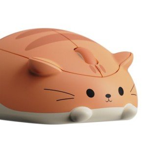 Akko Cat Theme Wireless Gaming Mouse, 2.4G GHz with a USB Receiver, Cute Optical Cordless Cartoon Mice for Computer/Laptop/Desktop/PC, Compatible with Mac/Win Orange Kate
