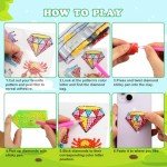GWAHSA 60pcs 5D Diamond Art Stickers Arts and Crafts Creative Gem Art Paint by Number Kits for Kids Ages 4-6 6-8 8-12 Boys Girls DIY Mosaic Stickers Toys for Birthday Party Halloween Christmas Gifts