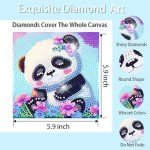 KYOQFVN 4 Pack Diamond Art Kits for Kids - Arts and Crafts for Kids Ages 8-12 - Crafts for Girls 8-12, Full Drill Gem Art Small Diamond Art Painting, 5D Mini Diamond Art, for Home Wall Decor 6x6 Inch