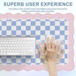 iCasso Pink Mouse Pad,Cute Desk mat Design with Irregular Edges,Extended Large Gaming Mousepad XXL,Soft Lycra Surface Keyboard Mat 15.7X35.4 Inches, Non-Slip Rubber Base Desk Pad for Home Office