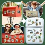 INCOK Refrigerator Diamond Art Magnets - 24PCS Black Cat Diamond Painting Fridge Sticker Set with Plant Crystal Painting Refrigerator Magnet for Beginner Adult Craft DIY Home Decor Good Luck Gift