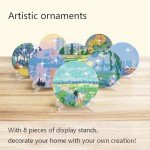 Muzagroo Art Diamond Painting Coasters Kits with Holder Monet Diamond Art Kits for Beginners Stress-reducing Handicrafts Paint by Diamond 8 PCS Coaster Art (Monet)