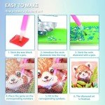 KYOQFVN 4 Pack Diamond Art Kits for Kids - Arts and Crafts for Kids Ages 8-12 - Crafts for Girls 8-12, Full Drill Gem Art Small Diamond Art Painting, 5D Mini Diamond Art, for Home Wall Decor 6x6 Inch