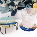 8 Pcs Diamond Art Painting Coasters Diamond Art Coasters with Holder, Abstract Landscape Diamond Art Painting Kits for Adults, Kids & Beginners, DIY Diamond Art Kits Craft Supplies Coasters for Drinks