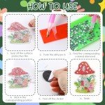 INCOK Refrigerator Diamond Art Magnets - 24PCS Black Cat Diamond Painting Fridge Sticker Set with Plant Crystal Painting Refrigerator Magnet for Beginner Adult Craft DIY Home Decor Good Luck Gift