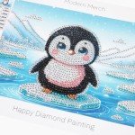 Modern Merch Small Diamond Art Packs Butterfly Deer & Penguin, Animal Diamond Dots for Adults, Jewel Art Painting Kits, Mini Gem Arts and Crafts for Adults, Round Drill 3 Pack Partial Drill