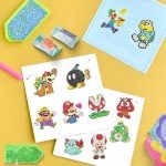 PICNICFUN Diamond Kits Stickers for Kids,24 PCS 5D DIY Cute Cartoon Characters and Animals Handmade Digital Paint Rhinestone Mosaic Sticker Making for Kids,Children Art Craft