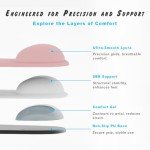 Office Mousepad with Gel Wrist Support - Ergonomic Gaming Desktop Mouse Pad Wrist Rest - Design Gamepad Mat Rubber Base for Laptop Computer -Silicone Non-Slip Special-Textured Surface (01Pink)