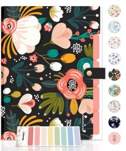 Sooez Expanding File Folders Organizer, Folders with 5 Pockets, Folders for Documents w/Sticker, Accordion File Organizer, Paper Receipt Bill Filing Organizer, School Office Travel Essentials Supplies