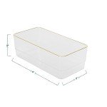 Martha Stewart Kerry Plastic Stackable Office Desk Drawer Organizers, 6" x 3", 6 Pack, with Gold Trim