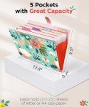 Sooez Expanding File Folders Organizer, Folders with 5 Pockets, Folders for Documents w/Sticker, Accordion File Organizer, Paper Receipt Bill Filing Organizer, School Office Travel Essentials Supplies