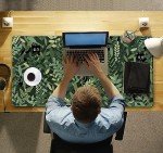 Cute Anime Cats Desk Mat Green Leaves Kawaii Mousepad XXL Extended Large Gaming Mouse Pad Cat, Aesthetic Extended Laptop Keyboard Mat Desk Pad for Women Office Gamer Girl Decor 31.5x15.75 in