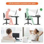 gianotter Desk Computer Monitor Stand Riser with Drawer and 2 Pen Holder, Desk Organizers for Wome,Home Office Essentials (Rose Gold)