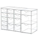 Vtopmart Acrylic Organizer with 16 Drawers (4 Set),Clear Storage Drawers for Office Supplies,Desk Organization and Storage for Makeup,Jewelry,Art Crafts