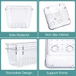 WOWBOX 25 PCS Clear Plastic Drawer Organizer Set, 4 Sizes Desk Drawer Divider Organizers and Storage Bins for Makeup, Jewelry, Gadgets for Kitchen, Bedroom, Bathroom, Office