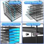 gianotter Desk Organizers and Accessories, 6-Tier Paper Organizer with File Holder, Document Organizer, Office Decor, Home Office Essentials(Black)