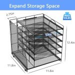 gianotter Desk Organizers and Accessories, 6-Tier Paper Organizer with File Holder, Document Organizer, Office Decor, Home Office Essentials(Black)