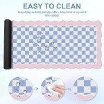 iCasso Pink Mouse Pad,Cute Desk mat Design with Irregular Edges,Extended Large Gaming Mousepad XXL,Soft Lycra Surface Keyboard Mat 15.7X35.4 Inches, Non-Slip Rubber Base Desk Pad for Home Office