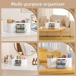 Marbrasse Desk Organizer Pen Holder for Desk with 3 Drawers, Multi-Functional Pencil Holder, Desk Organizers and Accessories with 7 Compartments for Home, School, Classroom(White)