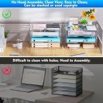 Paper Organizer Letter Tray, 4 Pack Acrylic Stackable Desk File Organizer,Clear Office Organizer for File Paper, Ipad, Letter, A4 Office File, Books, Notes, Etc