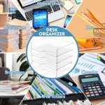 Paper Organizer Letter Tray, 4 Pack Acrylic Stackable Desk File Organizer,Clear Office Organizer for File Paper, Ipad, Letter, A4 Office File, Books, Notes, Etc