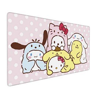 Kawaii Girly Cute Gaming Mouse Pad, Long Extended XXL Desk Mat, Extra Large Girl Anime Mousepad Keyboard Pads for Work Game Office Home, 35.4'' X 15.7''