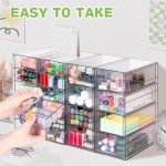 VZKAH Acrylic Organizer with Drawers | 20 Drawers 4 Sets | Desk Organizer and Storage, Clear Makeup Organizer, For Office/Art Supply/Craft Storage and Organization