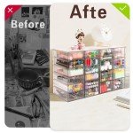 VZKAH Acrylic Organizer with Drawers | 20 Drawers 4 Sets | Desk Organizer and Storage, Clear Makeup Organizer, For Office/Art Supply/Craft Storage and Organization