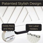 BLU MONACO Grey Desktop Mail Organizer – Three-Tiered with Gold Label Holders and Drawer – Stylish Mail Holder and Countertop Document Storage for Home or Office