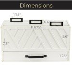 BLU MONACO Grey Desktop Mail Organizer – Three-Tiered with Gold Label Holders and Drawer – Stylish Mail Holder and Countertop Document Storage for Home or Office