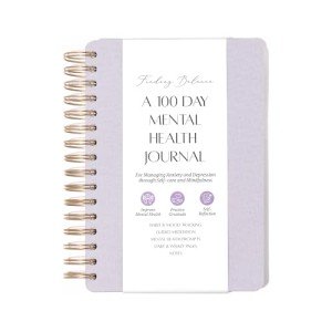 LIFTINSPIRE CO. FINDING BALANCE A 100-DAY Mental Health Journal – Daily Journal with Prompts for Mindfulness, Self-Care & Healing – Anxiety & Depression Relief