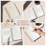 LIFTINSPIRE CO. FINDING BALANCE Mental Health Journal – 6-Month Daily Journal with Prompts for Mindfulness, Self-Care & Healing – Anxiety & Depression Relief – Beige Spiral