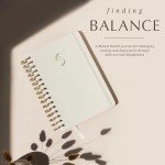 LIFTINSPIRE CO. FINDING BALANCE Mental Health Journal – 6-Month Daily Journal with Prompts for Mindfulness, Self-Care & Healing – Anxiety & Depression Relief – Beige Spiral