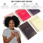 Daily Self Care Journal for Women - A5, Wellness Journal with Prompts - Goal Journal for Happiness,Mindfulness,Productivity & Personal Development - Reduce Stress & Improve Mental Health - Pink