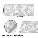 White Kawaii Cats Gaming Mouse Pad XL Cute Anime Kittens Japanese Extended Big Large Desk Mat Non-Slip Rubber Base Stitched Edge Long Keyboard Mousepad for PC Computer Laptop,31.5×11.8 Inches