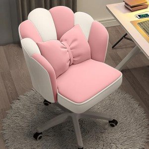 HDHNBA Home Office Desk Butterfly Chair with Mid-Back Upholstered Modern Tufted Computer Task Chair Swivel Height Adjustable Velvet Vanity Makeup Chair