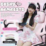 Dowinx Gaming Chair with Removable Cute Bunny Ears, Desk Game Chair Adiustable Height Cloth for Girl, Ergonomic Computer Chair for Adult, Teen, Executive Design for Home and Office, Pink