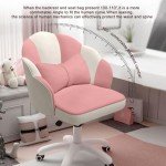 HDHNBA Home Office Desk Butterfly Chair with Mid-Back Upholstered Modern Tufted Computer Task Chair Swivel Height Adjustable Velvet Vanity Makeup Chair