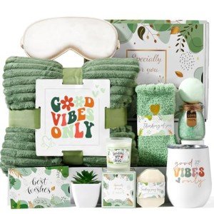 Self Care Gifts for Women Get Well Soon Gifts Basket,Relaxing Spa Basket Care Package with Tumbler and Blanket Thinking of You Gifts