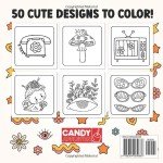 Cute & Groovy Bold & Easy Coloring Book: Relaxing, Retro-Themed Simple and Big Coloring for All Ages with Daisies, Roller Skates, Peace Signs, Smiling Cherries, and Good Vibes!