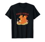Cozy Vibes Gaming Squirrel Cozy Gamer Aesthetic Graphic T-Shirt