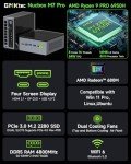 GMKtec Mini PC Gaming, M7 Pro AMD Ryzen 9 PRO 6950H (8C/16T 4.90Ghz) Dual NIC LAN 2.5G Desktop Computer, 32GB DDR5 RAM+2TB Hard Drive PCle SSD, Dual USB4, HDMI 2.1, USB-C