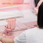 FEELWORLD VM1 Pink Gaming PC USB Microphone Condenser Mic with Noise Cancellation Mute RGB Light, Computer Accessories Gifts for Gamer YouTube Twitch Podcast Streaming Recording Online Chat PS4 PS5