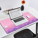Kawaii Mouse Pad Desk Gaming Accessories Cute Clouds XXL Mouse Pad Pink Anime Office Decor Desk Mousepad Large, 31.5x15.7in Extended Keyboard Mousepad for Desk Girl with Stitched Edges Non-Slip