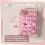 KiiBoom Phantom 21 Hot Swappable Crystal Acrylic Numpad, BT5.0/2.4GHz/USB-C Triple Mode NKRO Programmable Numeric Keypad with Knob, South-Facing RGB, 1900mAh Battery for Win/Mac (Pink)
